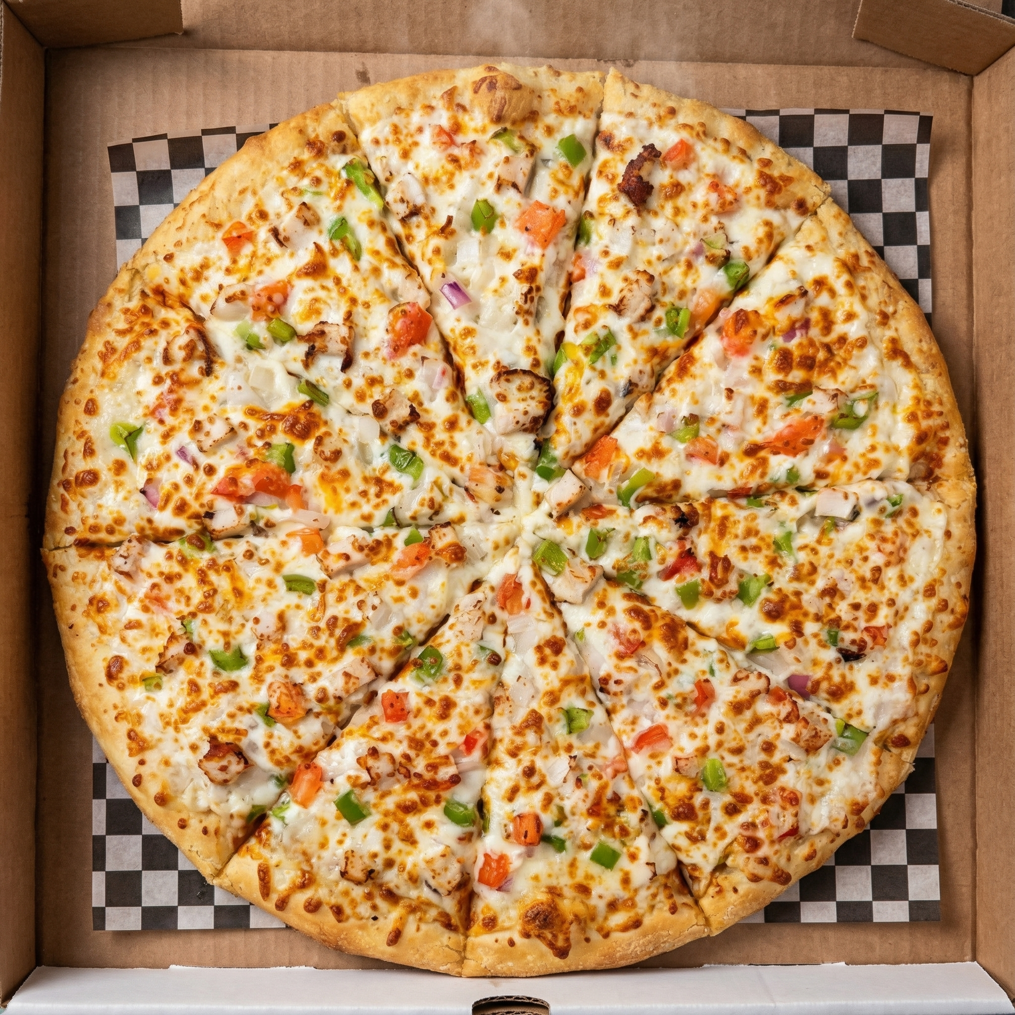 3x Small (10 inch) halal pizza combo deal at Checkers Pizza & Kabab on Whyte Ave, Edmonton