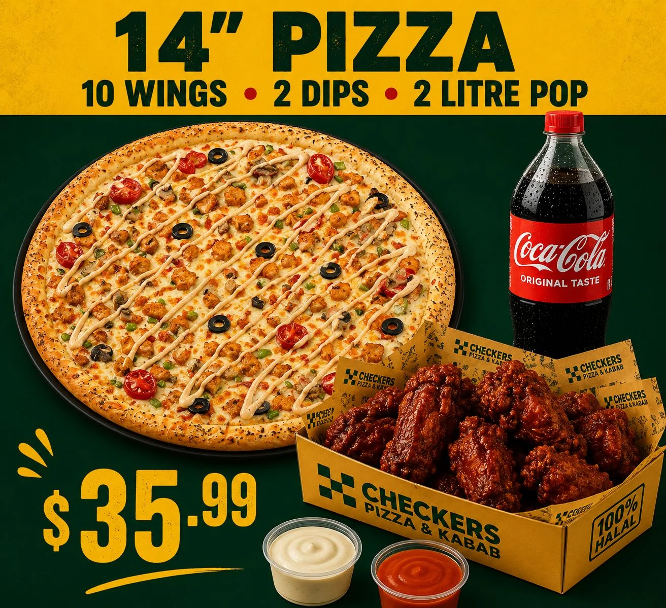 Checkers Pizza & Kabab special offer 9 on Whyte Ave, Edmonton